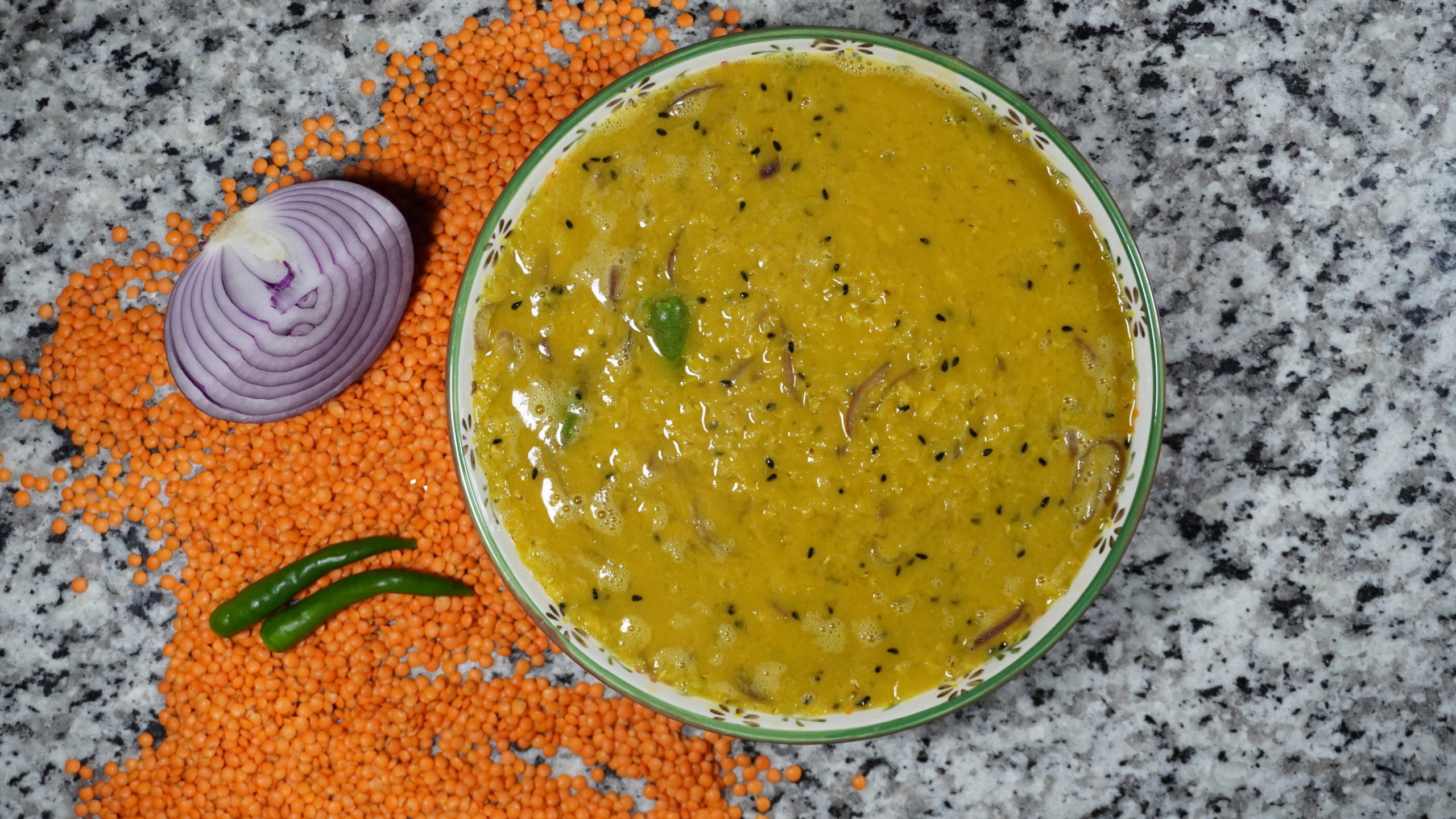 RED LENTILS WITH ONIONS – PIYAJ GIYE MUSUR DAL